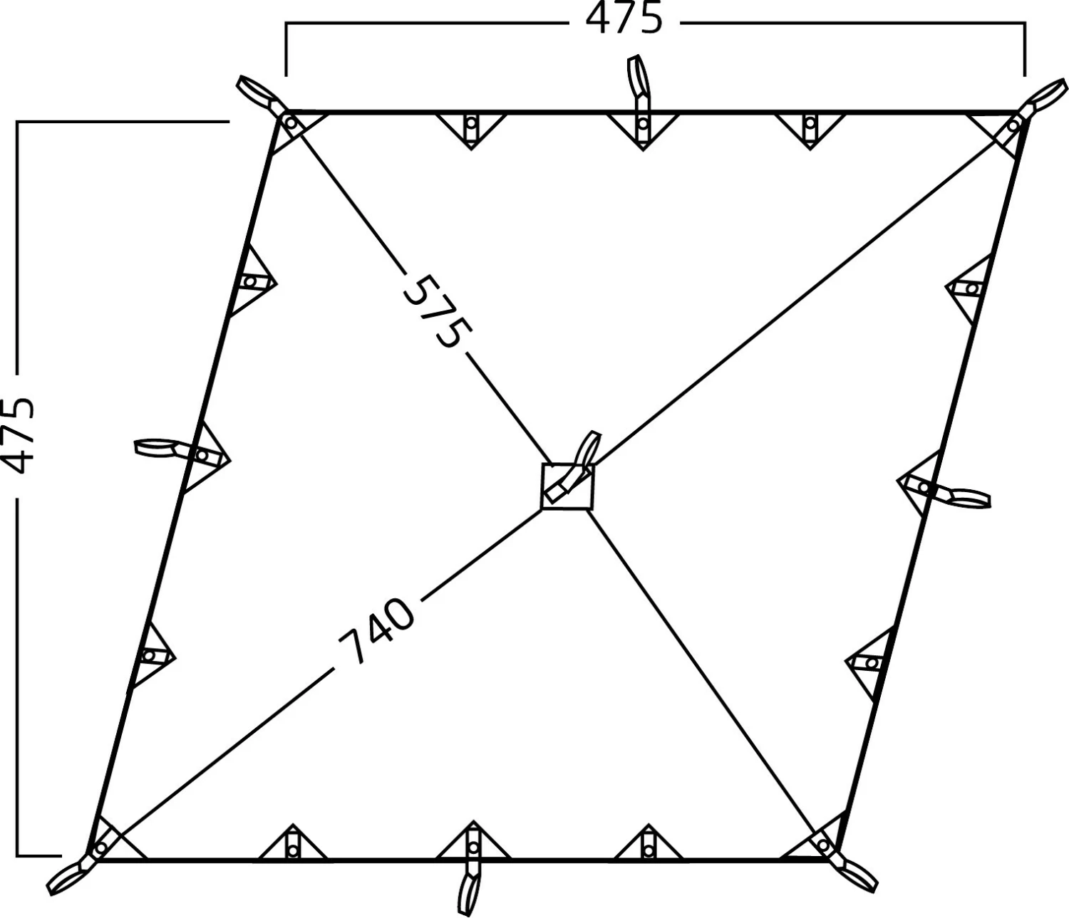 Nordisk Kari 20 M2 Diamond Basic Cotton Tarp 2 Nordisk Kari 20 M2 Diamond Basic Cotton Tarp - Billede 2