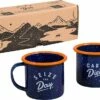 Gentlemen's Hardware Espresso Navy Enamel Mugs, 2 Pcs