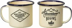 Gentlemen's Hardware Espresso Cream Enamel Mugs, 2 Pcs