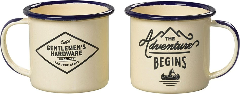 Gentlemen's Hardware Espresso Cream Enamel Mugs, 2 Pcs 1 Gentlemen's Hardware Espresso Cream Enamel Mugs, 2 Pcs