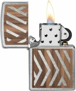 Zippo Woodchuck Herringbone Sweep Walnut Lighter -Camping Salgsbutik 72600056 2