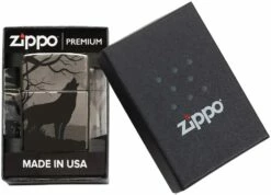Zippo Wolves Design Black Ice® Lighter -Camping Salgsbutik 72600059 3